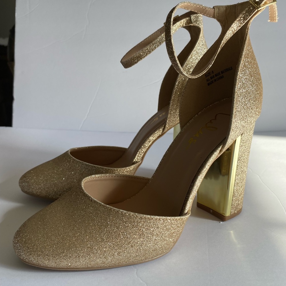 Lulu's Glamours Gold Heels - Picture 7 of 14